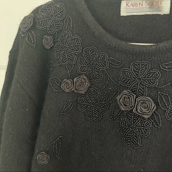 Karen Scott Women's Snowflake Applique Sweater Pink Size X-Small